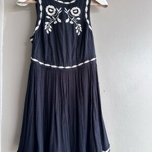 Black and White Embroidered Dress